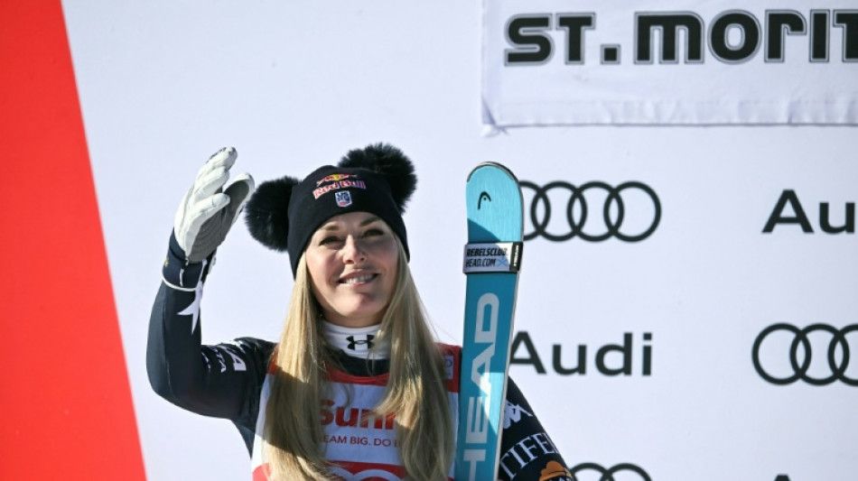 Vonn second behind Aicher in World Cup downhill at St Moritz